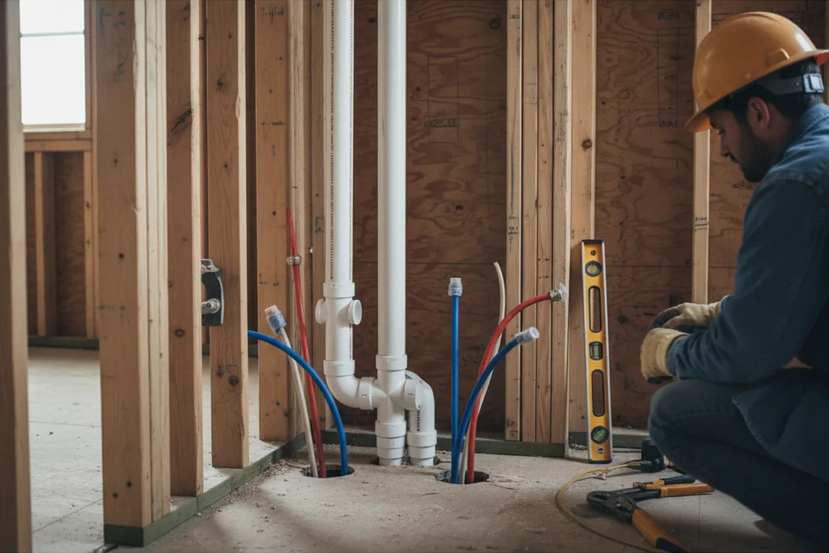 Drain and supply rough-in during Garbage Disposal Repair in Bettendorf